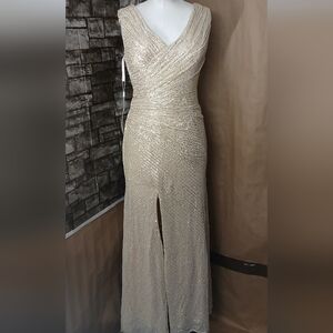 Wenkafo Glamorous Gold Sequin Maxi Dress